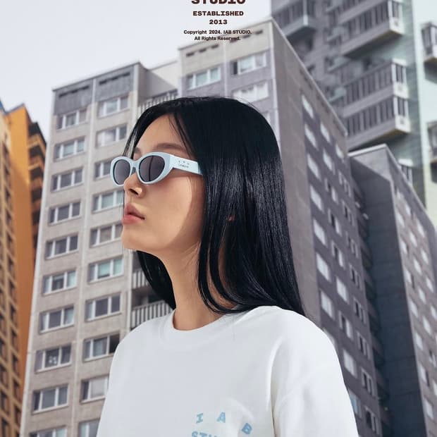아이앱스튜디오 티셔츠 화이트 스카이블루 XL