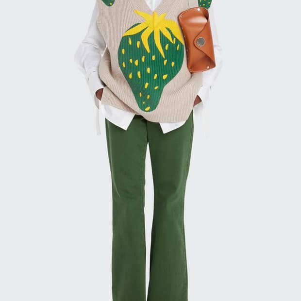 JW Anderson Strawberry Printed Wool Vest