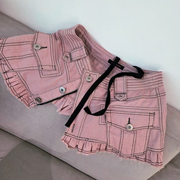 algonquins pink short wrap sk