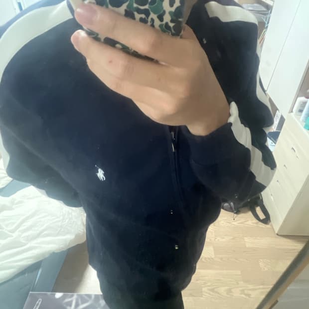 폴로 네이비 니트집업