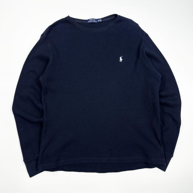 폴로 랄프로렌 베이직 와플 롱슬리브 네이비 2XL