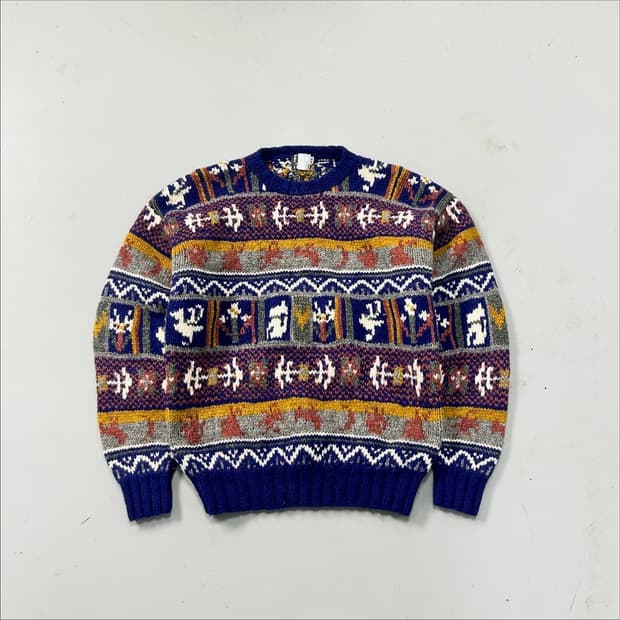 간사이 야마모토 페어아일 헤비 울 스웨터 