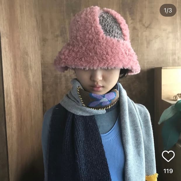 미수아바흐브 misuabarbe 털모자 버킷