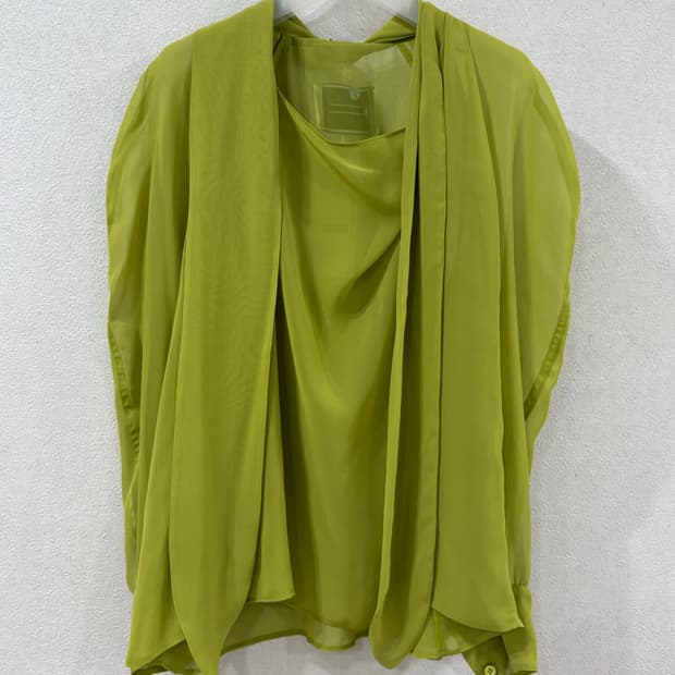 오버듀플레어 cowl tie blouse