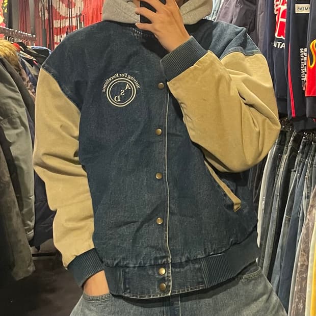 [IM] VTG 데님 바시티 자켓