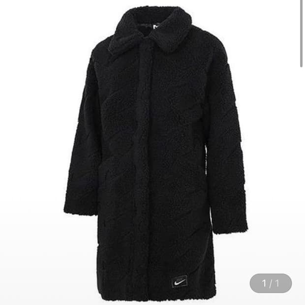 나이키 우먼스 아이콘 클래쉬 셰르파 플리스 롱 자켓 블랙 L사이즈
