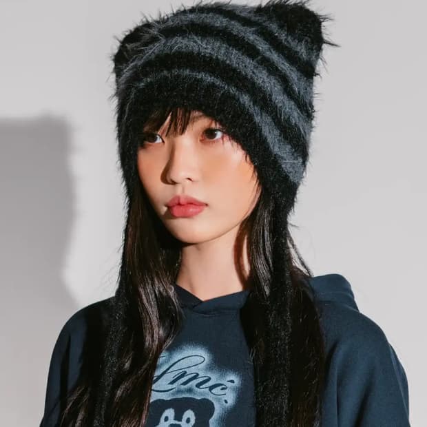 엘엠씨 비니 LMC teddy fluffy beanie stripe