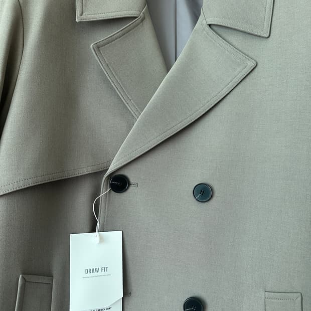 새상품) 오버사이즈 울 트렌치 코트 [GREIGE] M사이즈 팝니다.