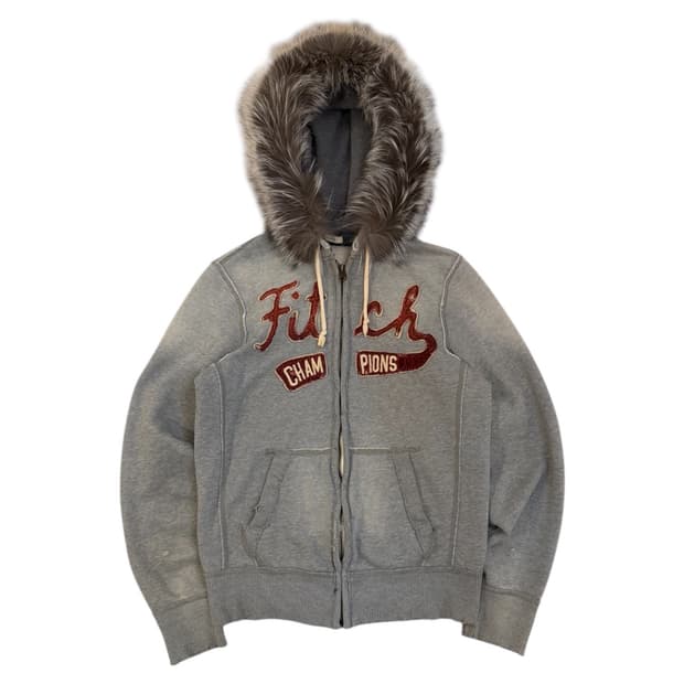 아베크롬비 빈티지 울프죠 퍼 후드집업 워시드 그레이