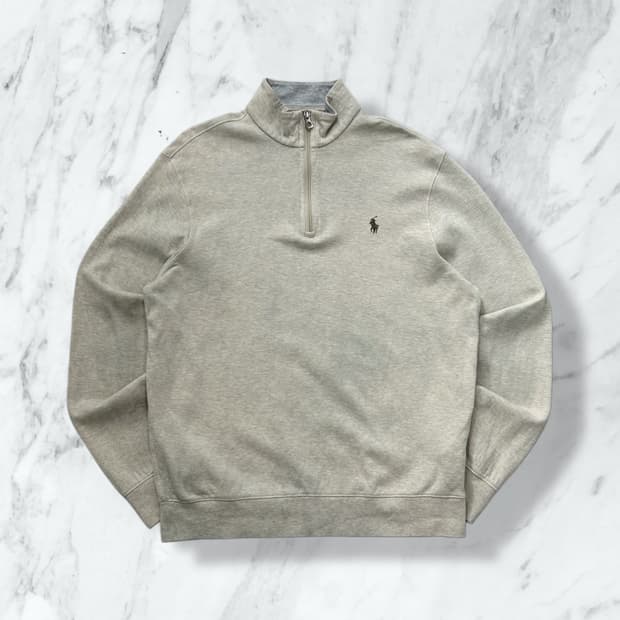 폴로 랄프로렌 오트밀 하프집업 스웻셔츠 