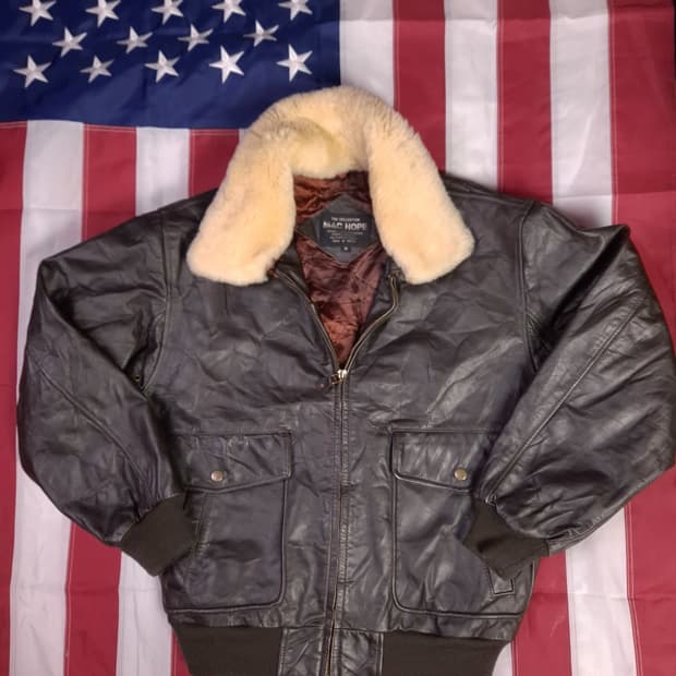 90's 일본판 맥호프 밀리터리 리얼레더 항공자켓