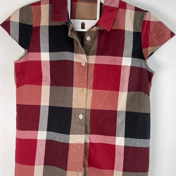 Blue Label Crestbridge 블루라벨 체크 반팔 블라우스 3
