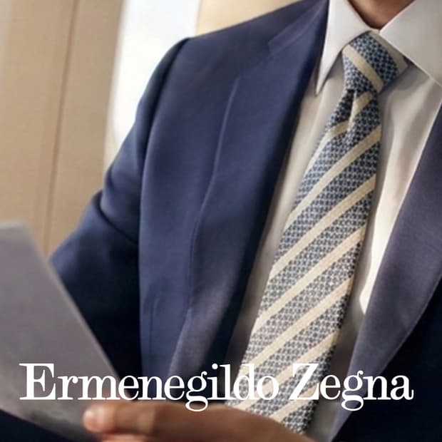 에르메네질도 제냐 실크 네이비 넥타이 8.7cm A+~A등급 K2541