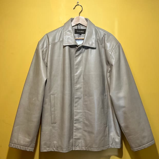 00s 천연 소가죽 아이보리 자켓
