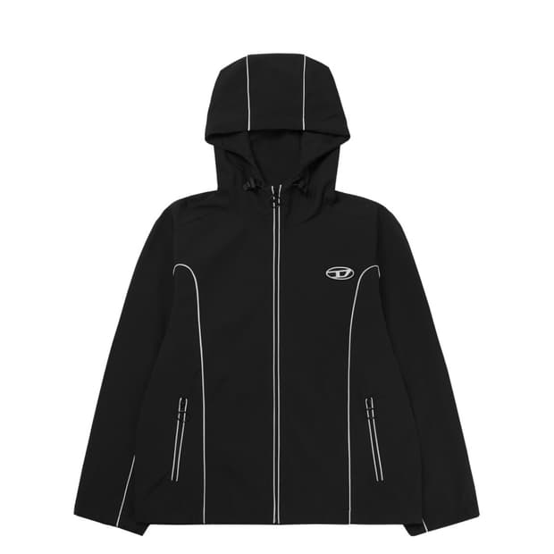 디젤 J-하이브스 콘트라스트 파이핑 윈드브레이커 블랙