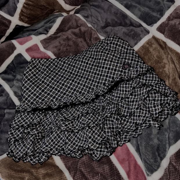 메조피아노 펑크체크캉캉 치마바지