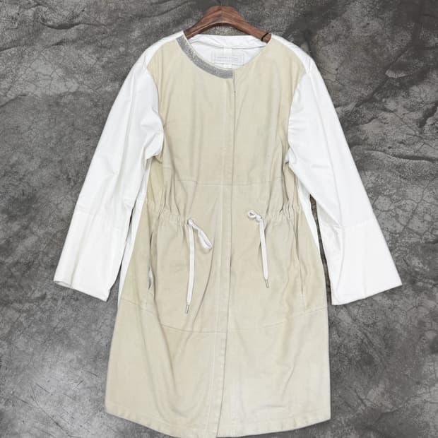 파비아나 필리피 모닐리 스웨이드 패널 드로스트링 코트