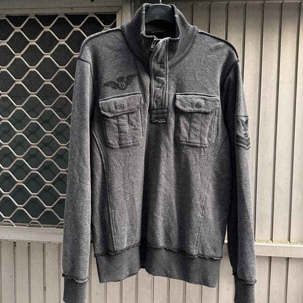 BUCKAROO wing embroidery fur zip up