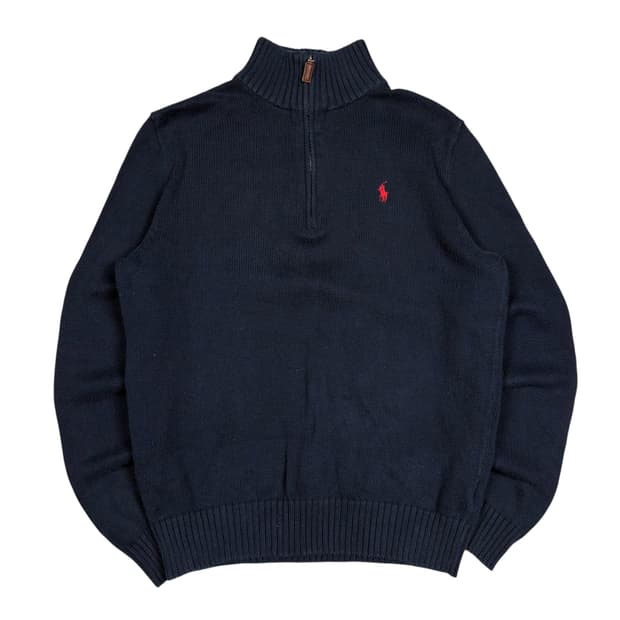 폴로 랄프로렌 네이비컬러 니트 반집업