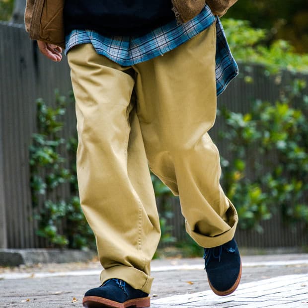 나나미카 와이드 치노 카키 30