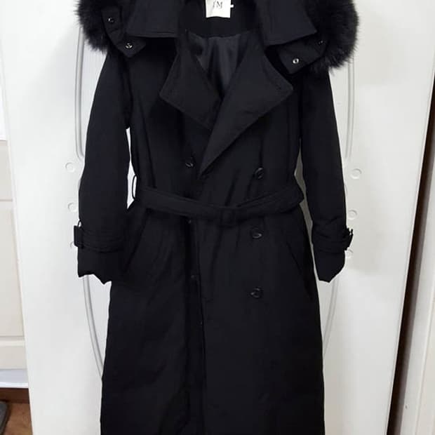 잇미샤 폭스퍼 트리밍 롱 구스다운 패딩