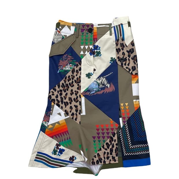 SACAI x HANK WILLIS THOMAS 언발란스 믹스 스커트