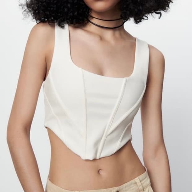 Zara corset top 자라 코르셋 탑 (화이트, 블랙)