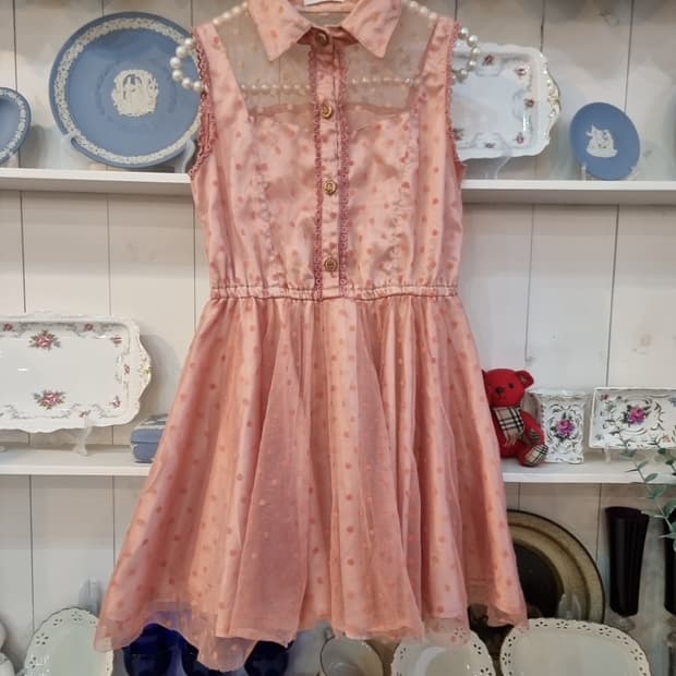 LIZ LISA 도트 시스루 셔츠원피스