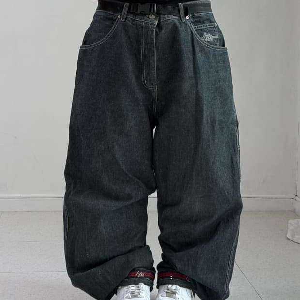 마자플라바 로고 데님팬츠