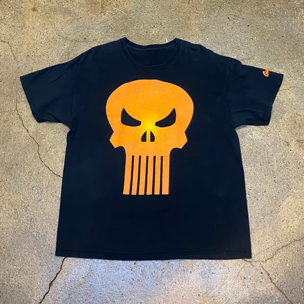 미국 빈티지 마블 해골 프린팅 티셔츠 반팔티
