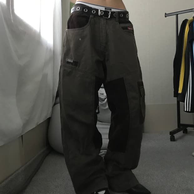 후부 00s 브라운 와이드핏 팬츠