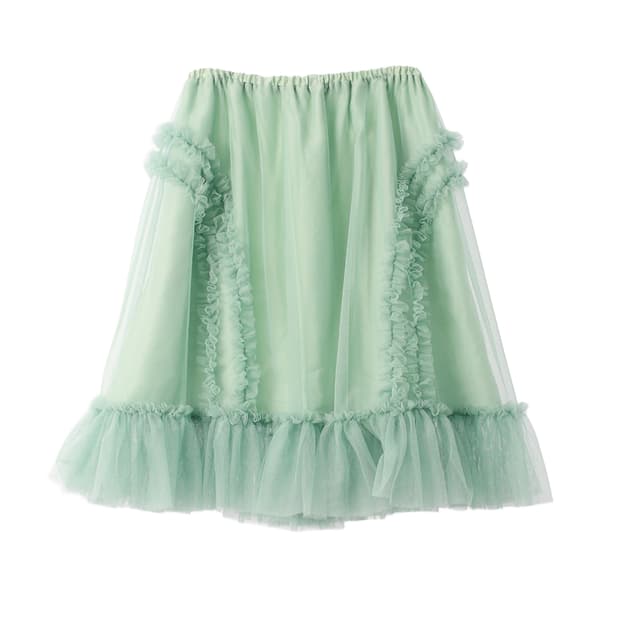 Saengin Studios 생긴스튜디오 밴딩 러플 샤 스커트 민트