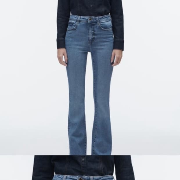 택O,28사이즈) 자라 Z1975 플레어핏 하이웨스트 청바지 부츠컷 데님