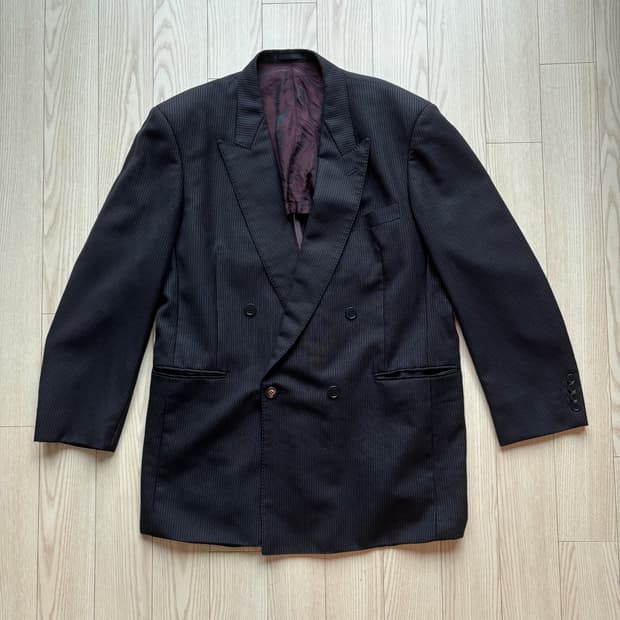 Pinstripe Double Breasted Blazer Set-up