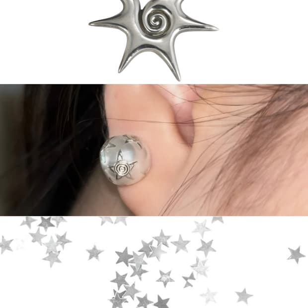 Star bangle pearl earing