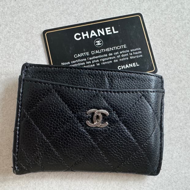 샤넬 정품 캐비어 카드지갑