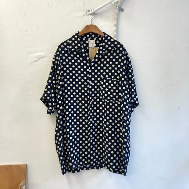 칼 헬무트 오픈 칼라 도트 셔츠