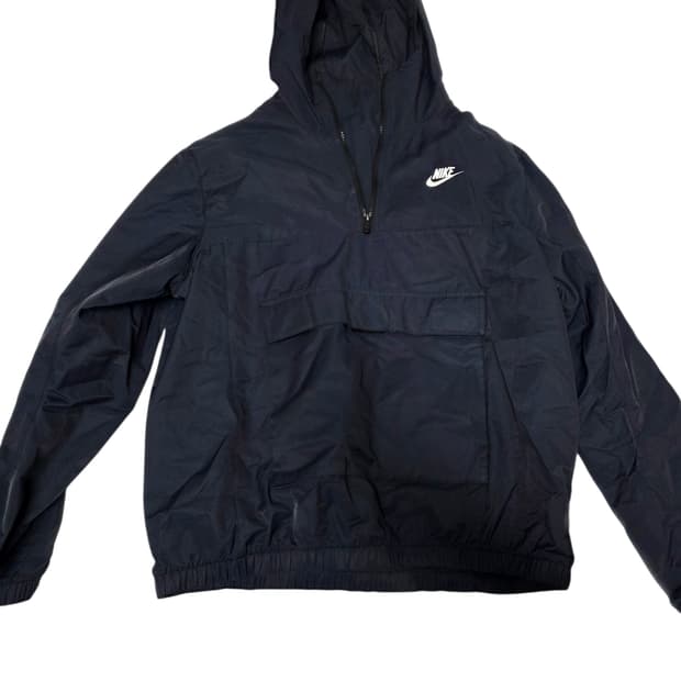 [나이키] 올드스쿨 네이비 캥거루 포켓 하프집업 아노락 바람막이 L