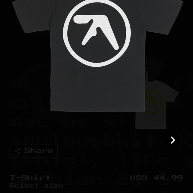 Aphex Twin back print T-Shirt XL