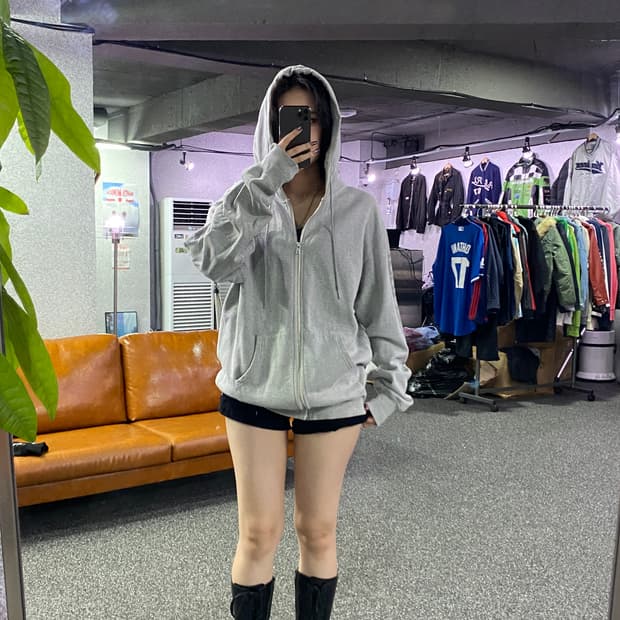 디스이즈네버댓 사이드라인 스펠아웃 그레이 후드집업 B2900  