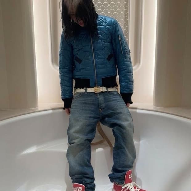 디젤 크롭 3M 핏한 경량 패딩 바이커자켓