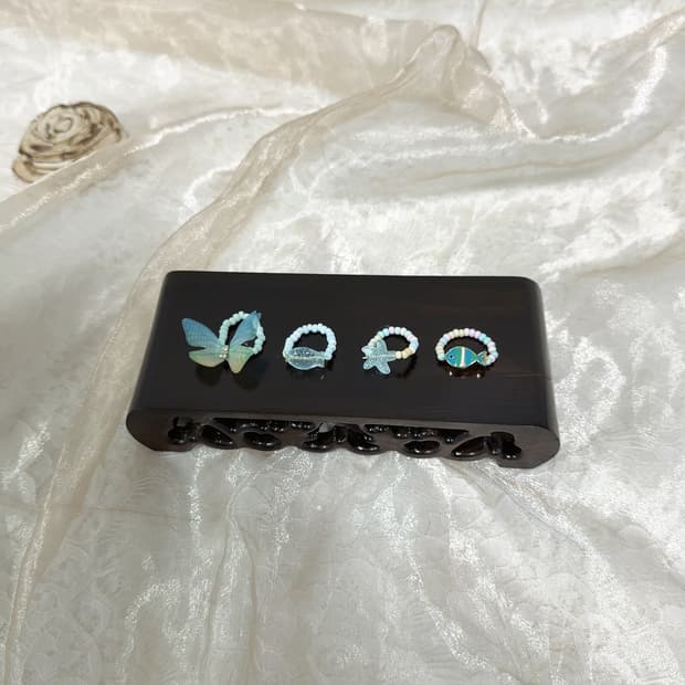 빈티지 에나멜 오리엔탈 반지 세트