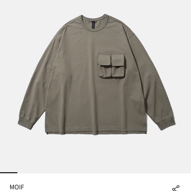 모이프 매거진 포켓 티셔츠 올리브그레이 1사이즈