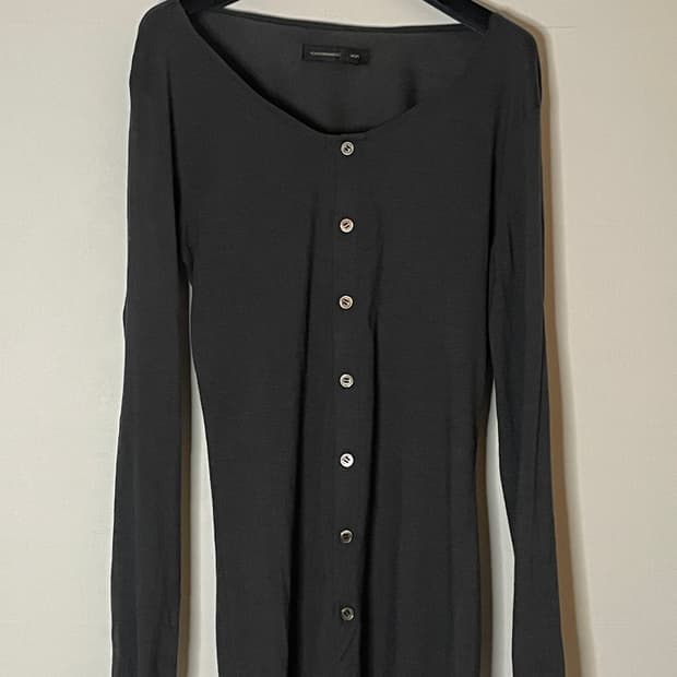 요지야마모토 누아르 블랙 버튼 셔츠