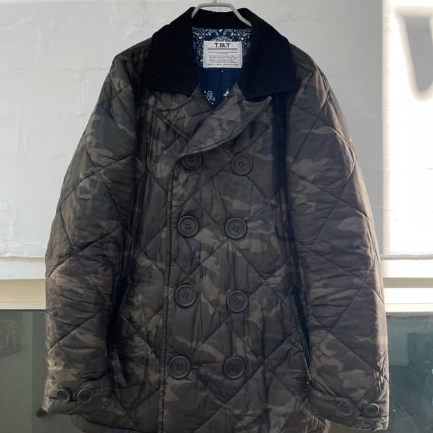 T.M.T 카모 퀼팅 피코트 L MADE IN JAPAN