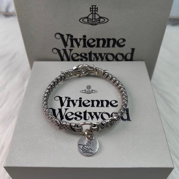 비비안웨스트우드 아카이브 크리스탈 체인 orb 각인 브레이슬릿 팔찌