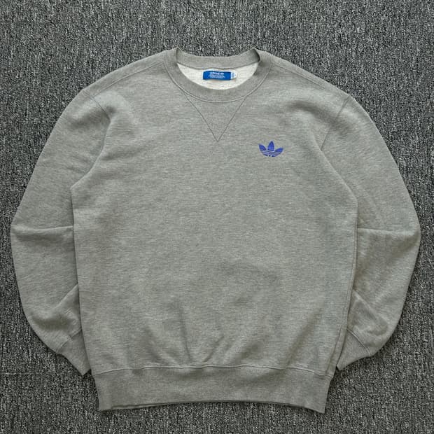 아디다스 퍼플 파이어버드 그레이 맨투맨 L