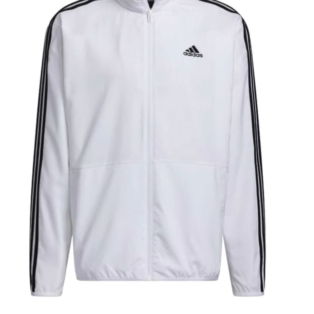 아디다스 3선 트레이닝 바람막이 화이트