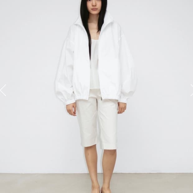 모노하 자켓 Cotton High-Neck Jumper (White) i
