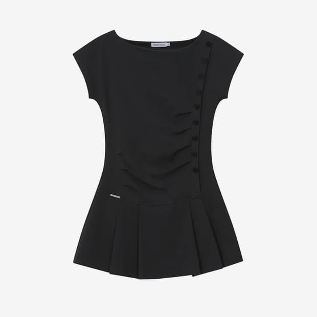 미세키서울 Pleats button mini onepiece BLACK